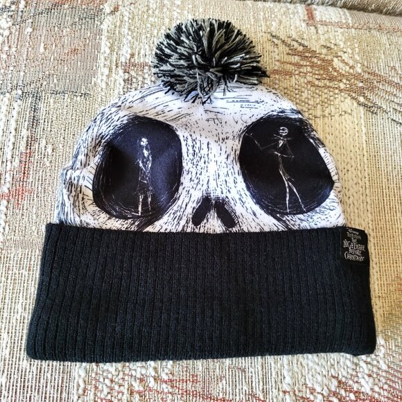 *NEW* TIM BURTON'S THE NIGHTMARE BEFORE CHRISTMAS Jack & Sally Toque/Winter Hat - Picture 2 of 3